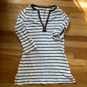 GUC Vineyard Vines Brown & White Stripe Cotton Swim Cover-up- Medium
